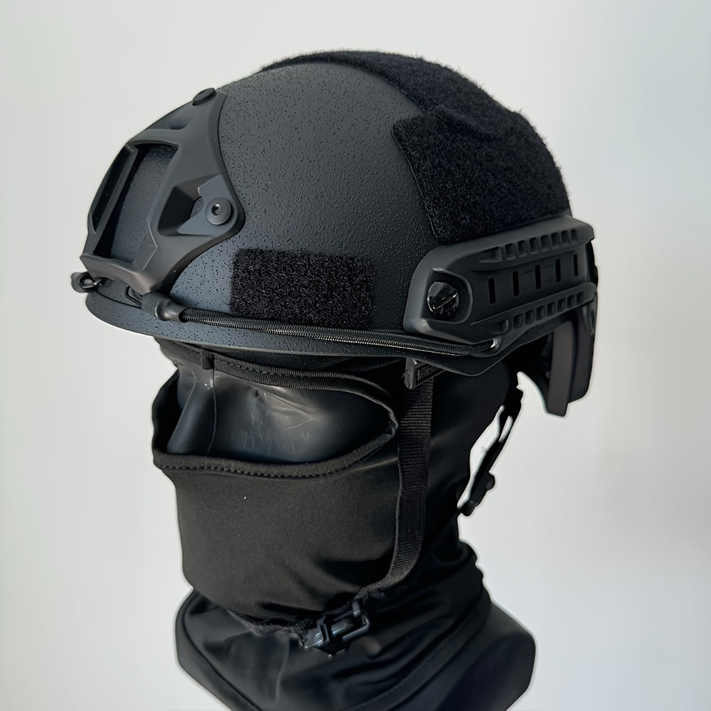 Fiberglass Tactical Helmet with Accessory Rails Adjustable Straps for Training and Adventure Gear