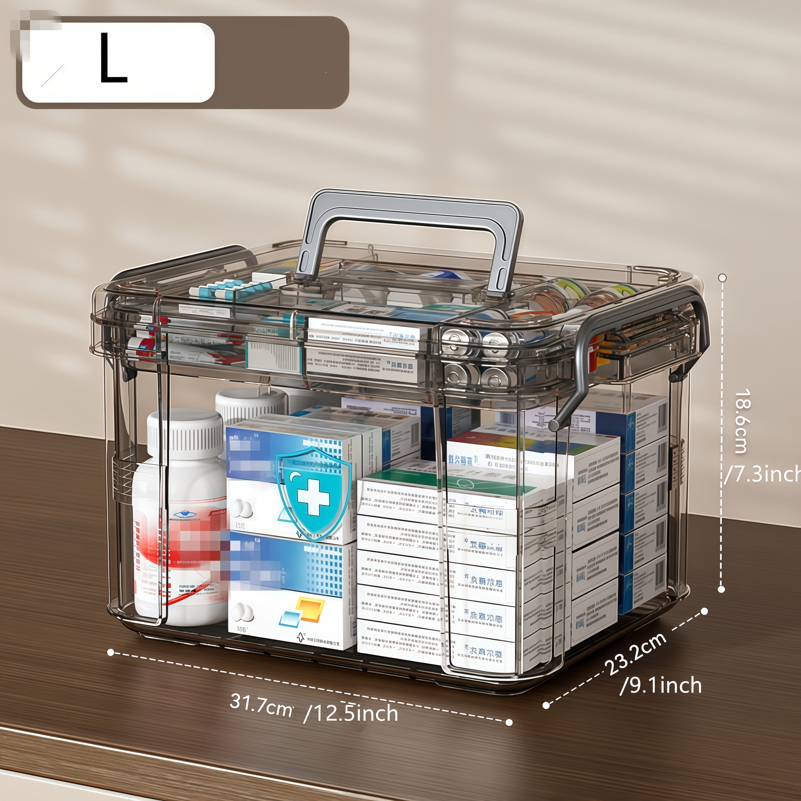 Waterproof Double-Layer Plastic Medicine Organizer with Compartments