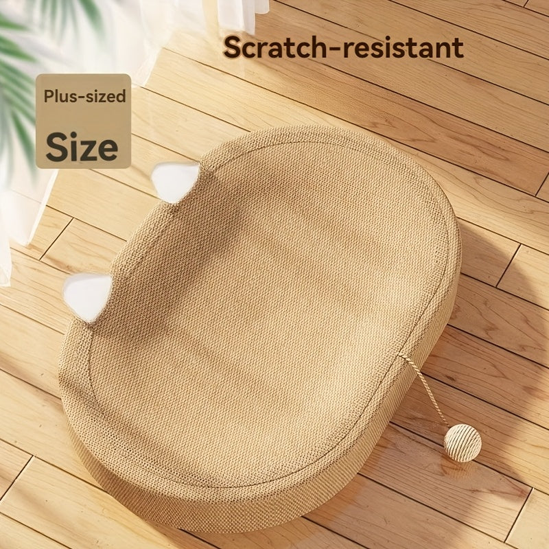 Large 60cm Sisal Cat Scratching Board with Oval Design and Bed