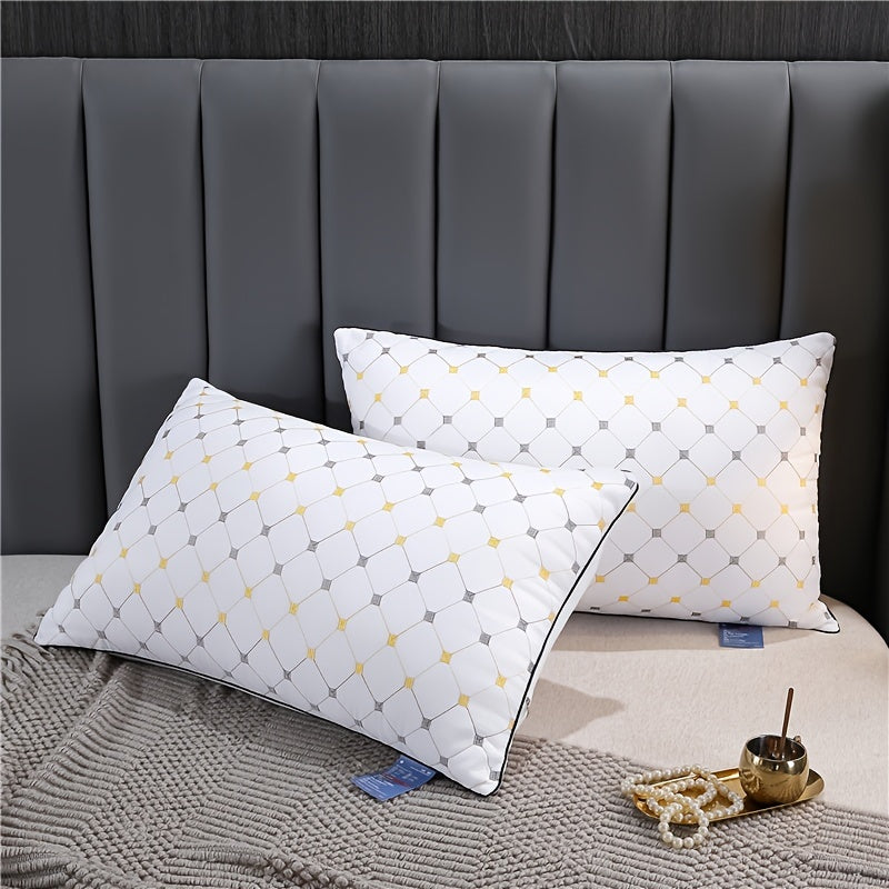 Изыскательная подушка для шеи гостиничного качества - мягкая, дышащая и гипоаллергенная альтернатива пуху для тех, кто спит на боку и спине, с застежкой на молнии из белого полиэстера, идеально подходит для спокойного сна.