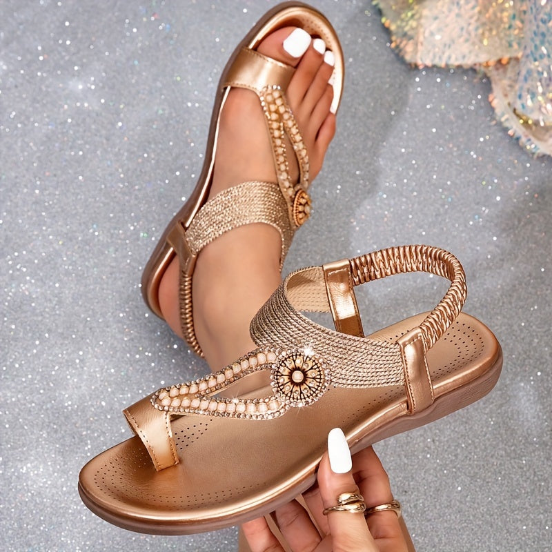 Women's Ethnic Thick-Soled Slip-On Sandals Casual Beach Vacation Shoes