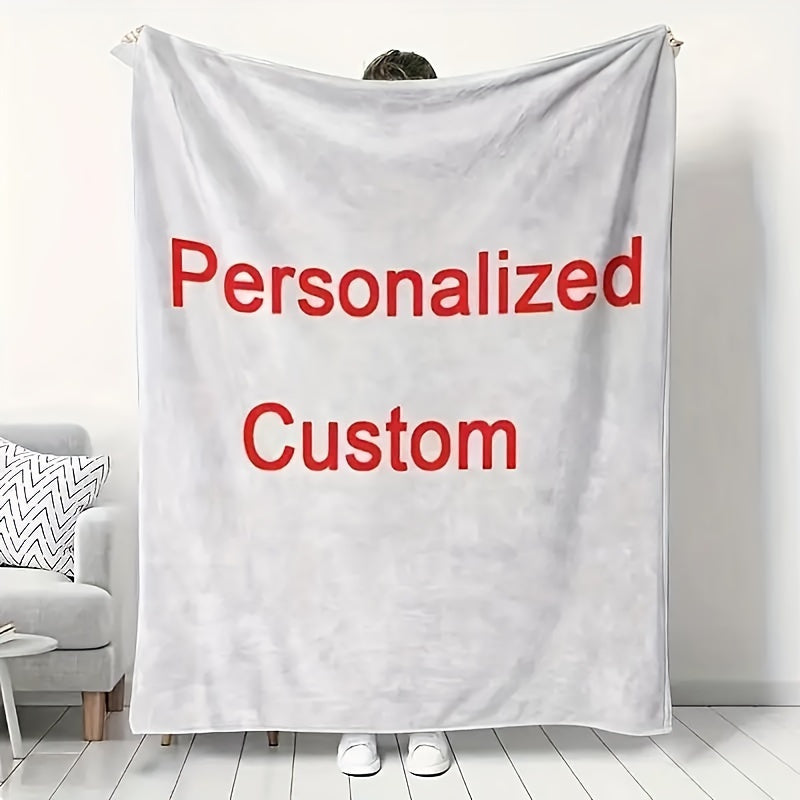 Custom Photo Blanket 100% Polyester Ultra-Soft Knit Flannel Throw for All Seasons