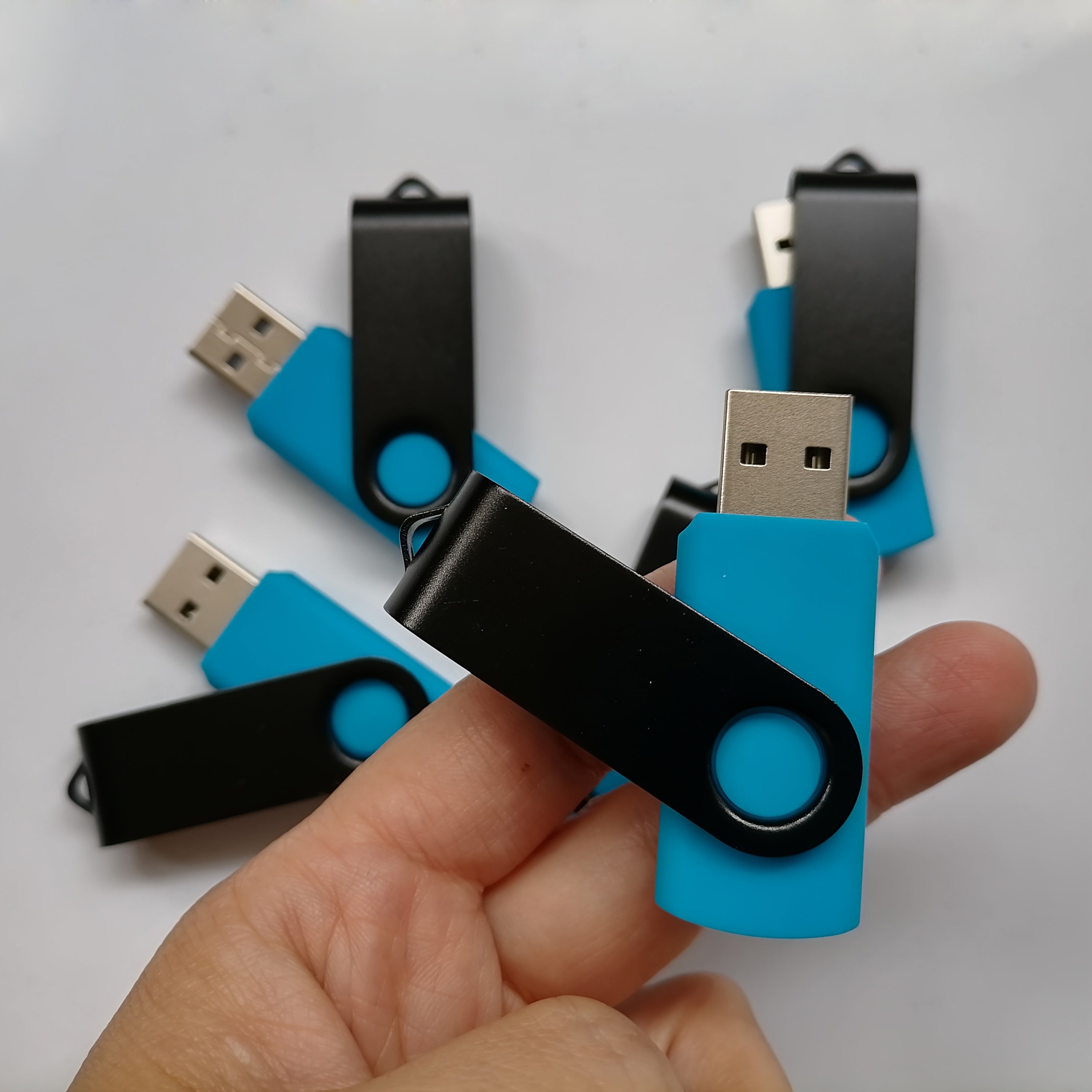 5-to'plam Ko'k USB 2.0 flesh drayverlari 128MB 256MB 512MB PC Mac uchun zaxira nusxasi