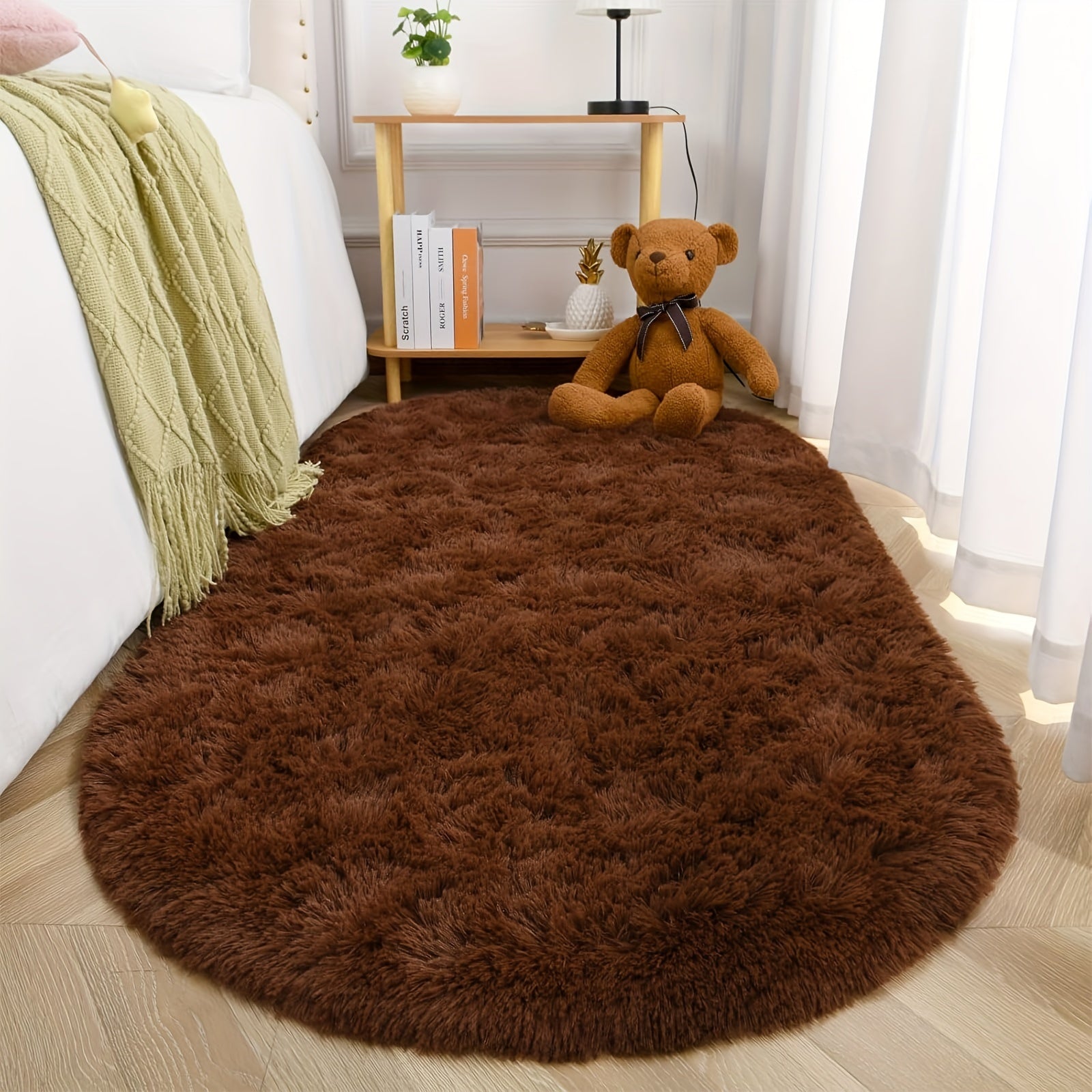 Soft Fluffy Shag Area Rug Non-Slip Machine Washable for Living Room or Bedroom