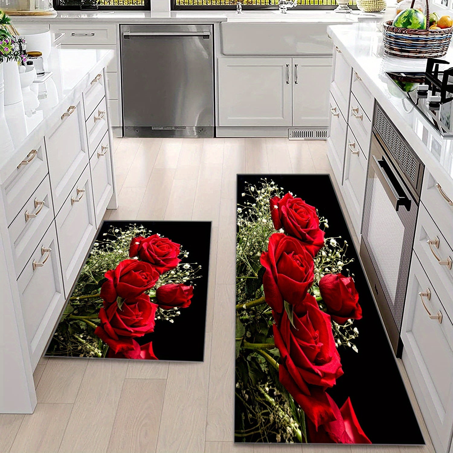 Набор кухонных ковриков с амортизирующими противострессовыми ковриками, водонепроницаемый, нескользящий, в рустикальном стиле