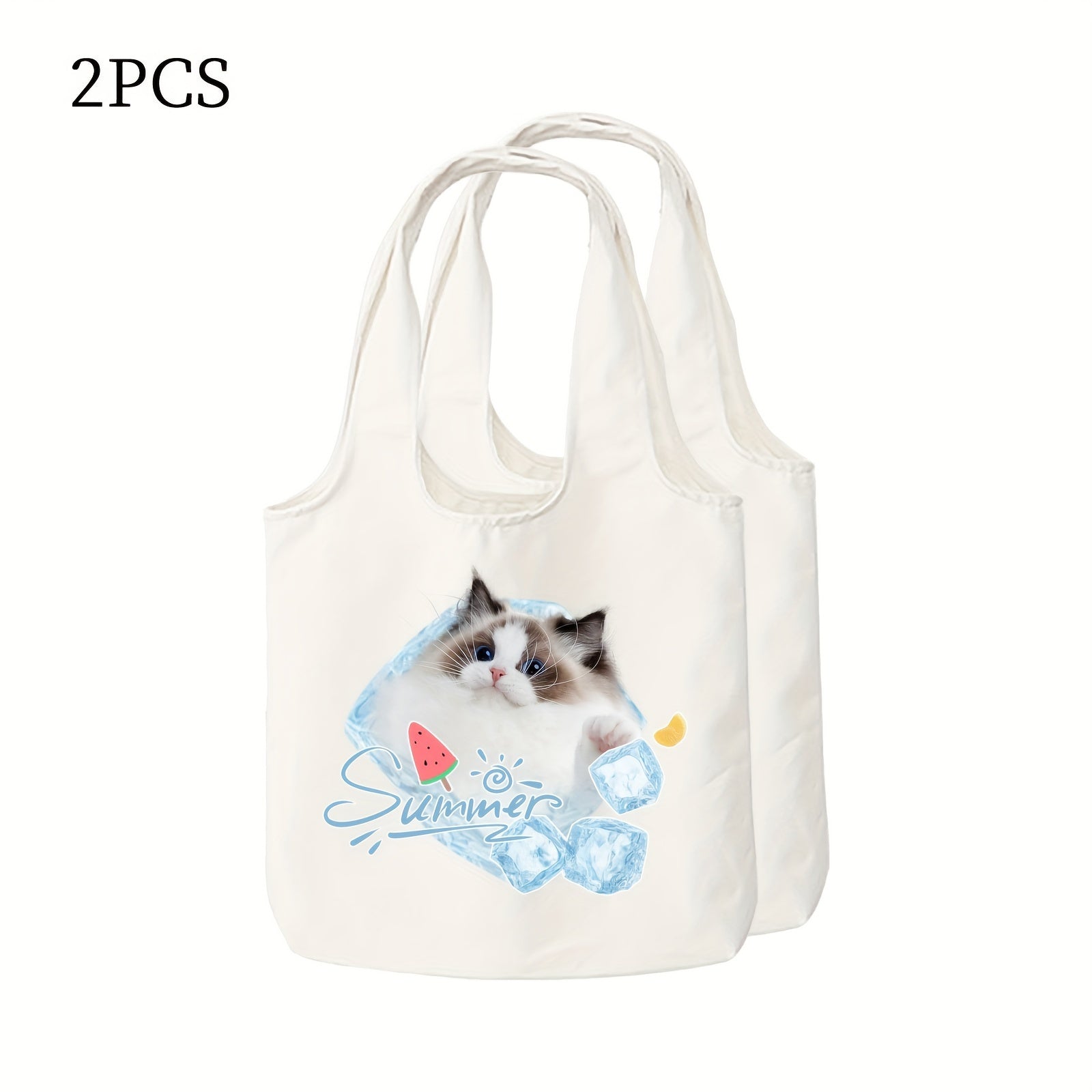 Personalized Canvas Tote Bags Set with Custom Photos for Daily Use and Outdoor Activities