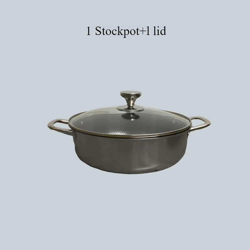 Set of 2-4 Stainless Steel Stock Pots with Non-Stick Coating and Steamer Insert