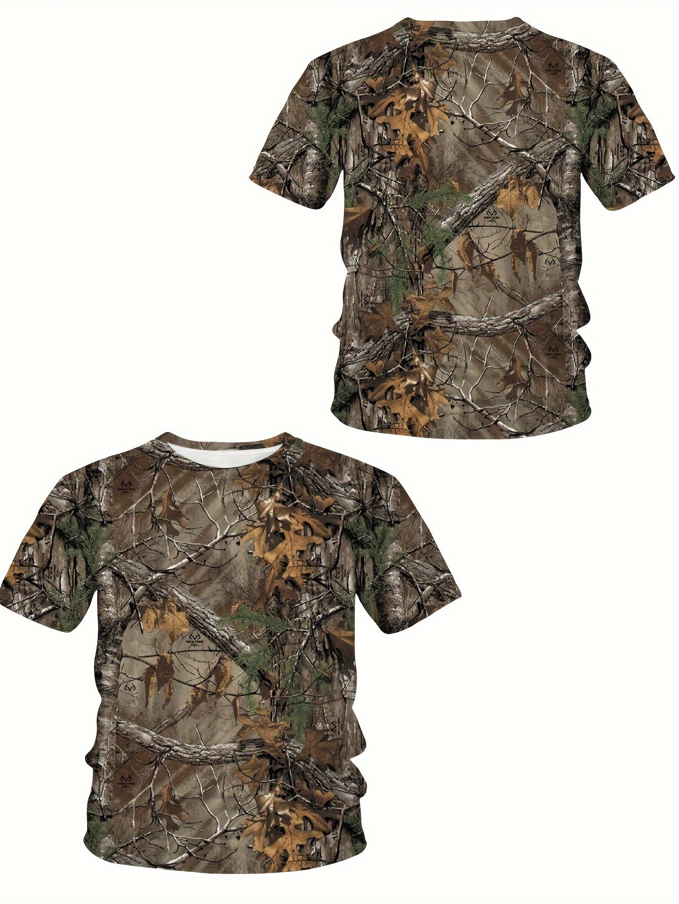 Men's Summer T-Shirt Short Sleeve 3D Print Breathable Polyester Casual Large