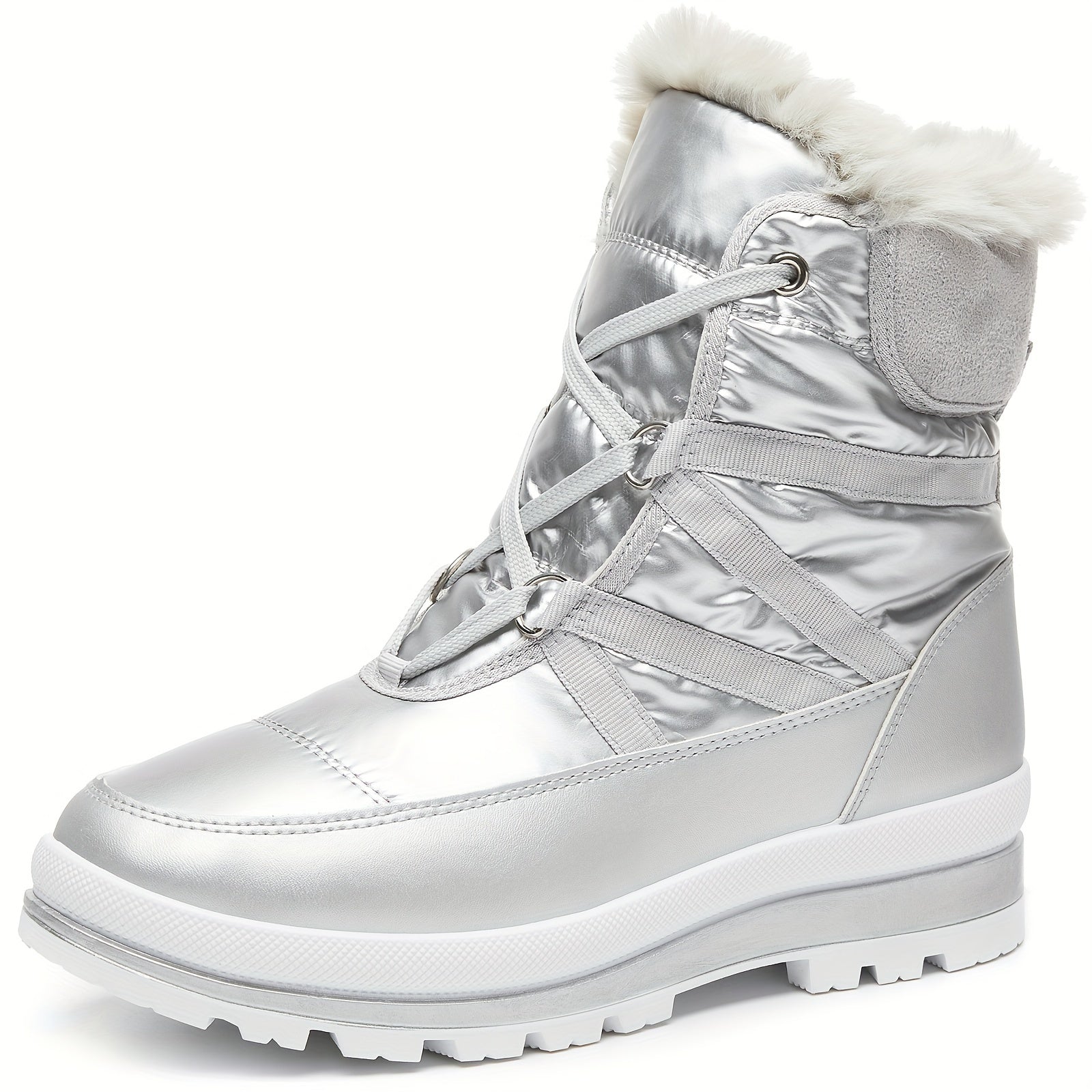 Women's Fleece-Lined Mid-Calf Winter Boots with Thick Platform Sole