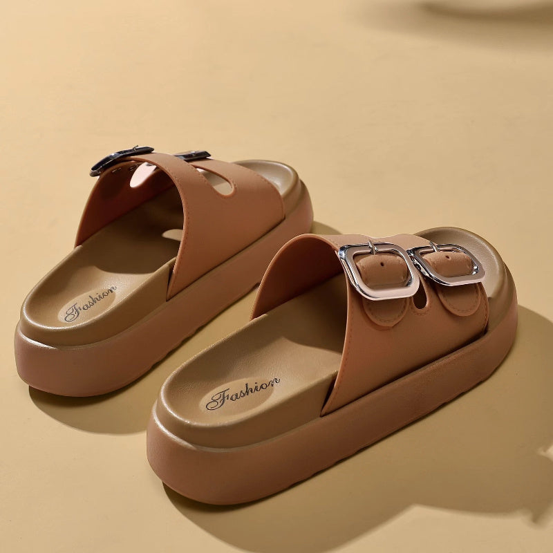 Women's Summer Flat Sandals Trendy Open Toe Slip-On Casual Shoes