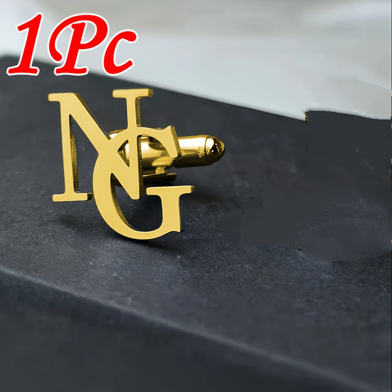 Personalized Name Necklace and Cufflinks Set with Initials or Logos for Men