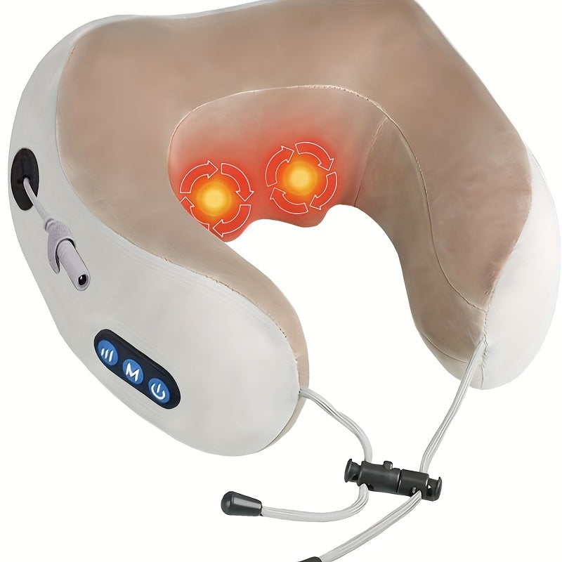Electric Neck Massager with Heat and Memory Foam Pillow for Deep Kneading and Relaxation