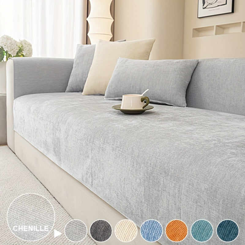 Chenille Sofa Cover for Armchairs and 4-Seater Sofas Pet-Friendly Non-Slip Machine Washable