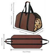 Olive Green Oxford Cloth Firewood Carrier Bag Durable Log Tote for Camping Outdoor