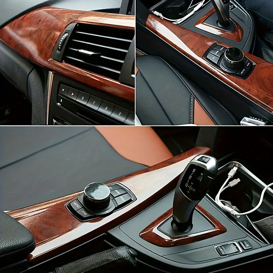 Adhesivo de vinilo con textura de madera para interior de coche, película adhesiva universal para automóviles