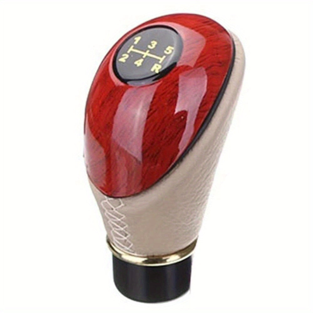 Universal Wooden PU Manual Gear Shift Knob for Cars and Trucks