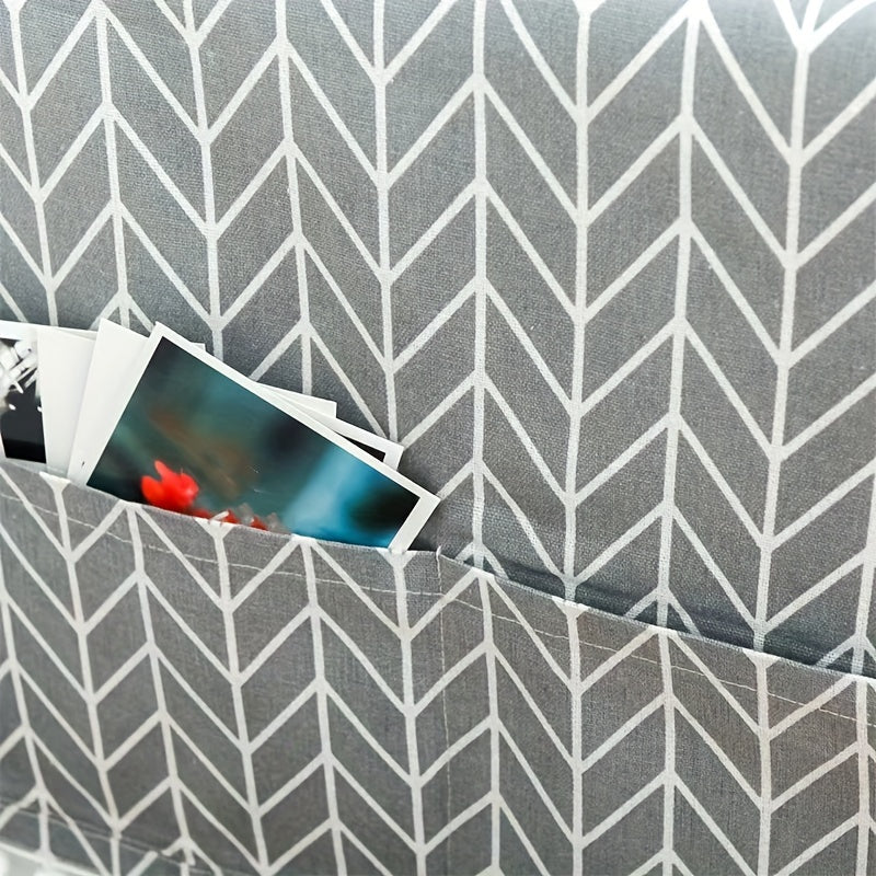 Gray Polyester Geometric Appliance Cover for Refrigerator and Washing Machine Dustproof