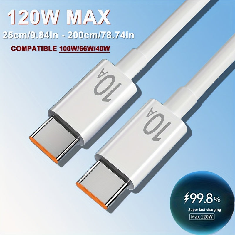 120W USB C to USB C Fast Charging Cable for Smartphone Laptop Tablet