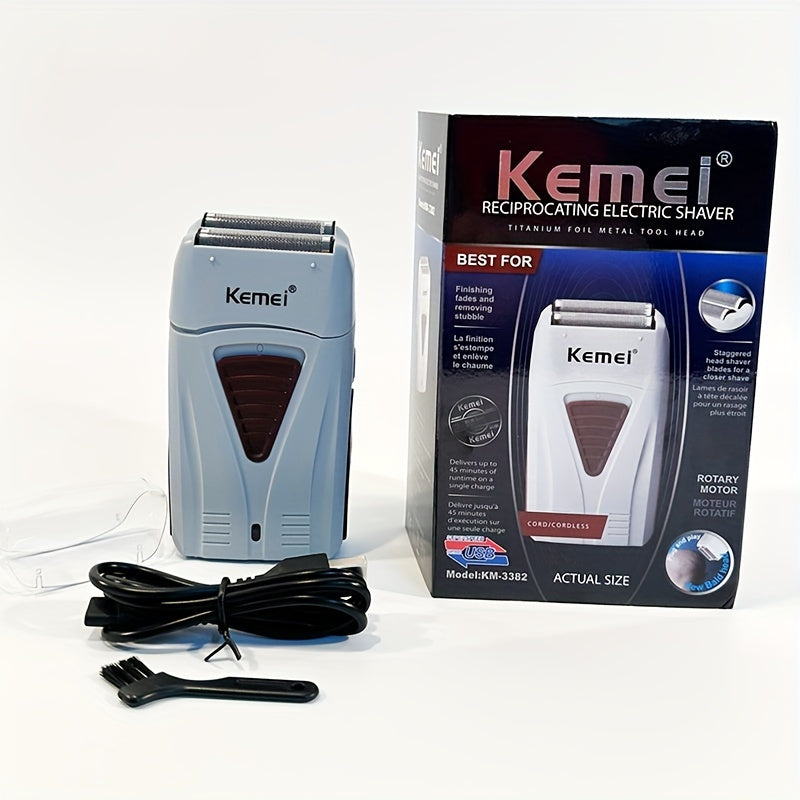 Men's Electric Shaver Wet Dry Cordless USB Rechargeable with 2 Razors