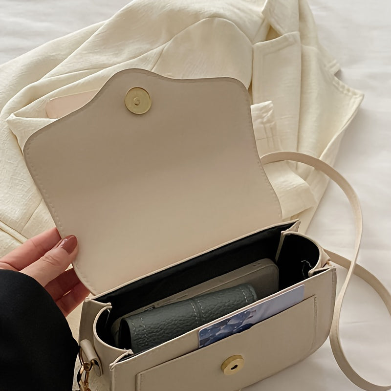 Women's Small Square Saddle Bag Crossbody Shoulder Bag PU Fashion Lightweight