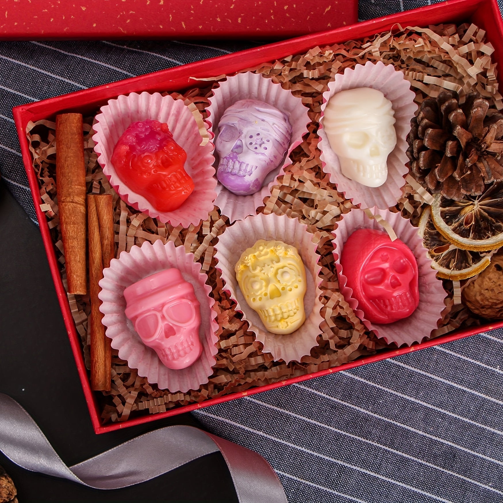 Hallowe'en Skulchok shokolad shakli 3D silikondan tayyorlangan shirinlik va bezak uchun