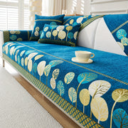 Bohemian Style Sofa Cover with Moonlight Forest Tree Pattern Non-Slip Machine Washable for Single to Quadruple Seat Sofas