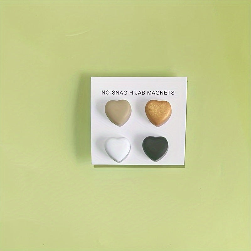 Set of 4 Minimalist Silver Hijab Magnets for Scarves and Shawls
