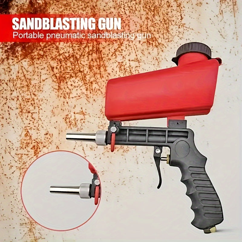 Portable Sandblasting Gun 90psi Gravity-Fed for Rust Removal and Detailing