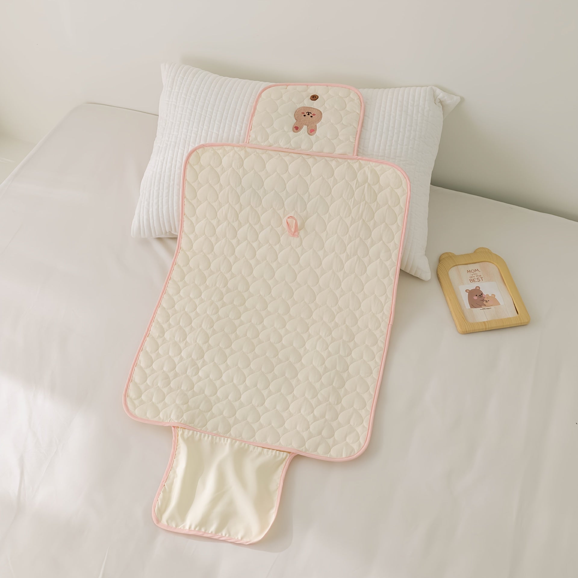 Baby Changing Pad Double-Sided Urine Pad Foldable Nap Mat with Lanyard for Cribs