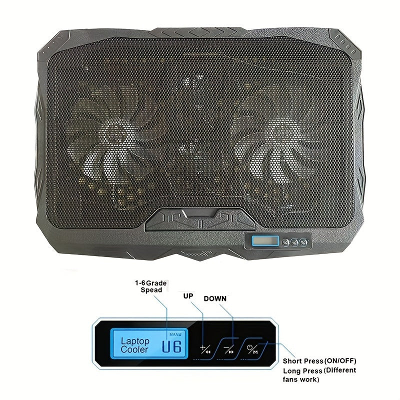 4 ta fan, ikkilamchi USB portlar, tez issiqlik chiqarish uchun sozlanadigan tezlik nazorati bilan portativ noutbuk sovutish standi. Ofis yoki uy uchun 5V USB bilan quvvatlanadigan noutbuk tutqich.