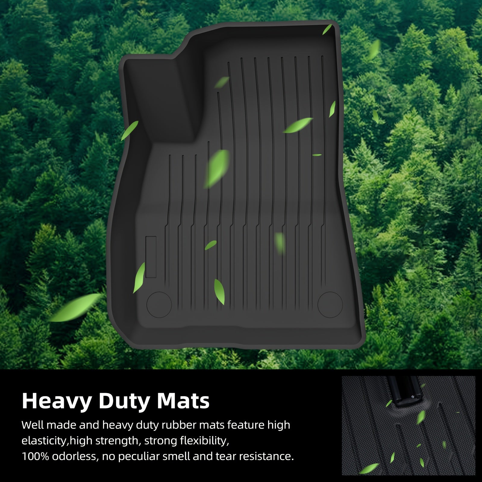 All-Weather TPE Floor Mats for Tesla Model Y Full Set Durable Liners