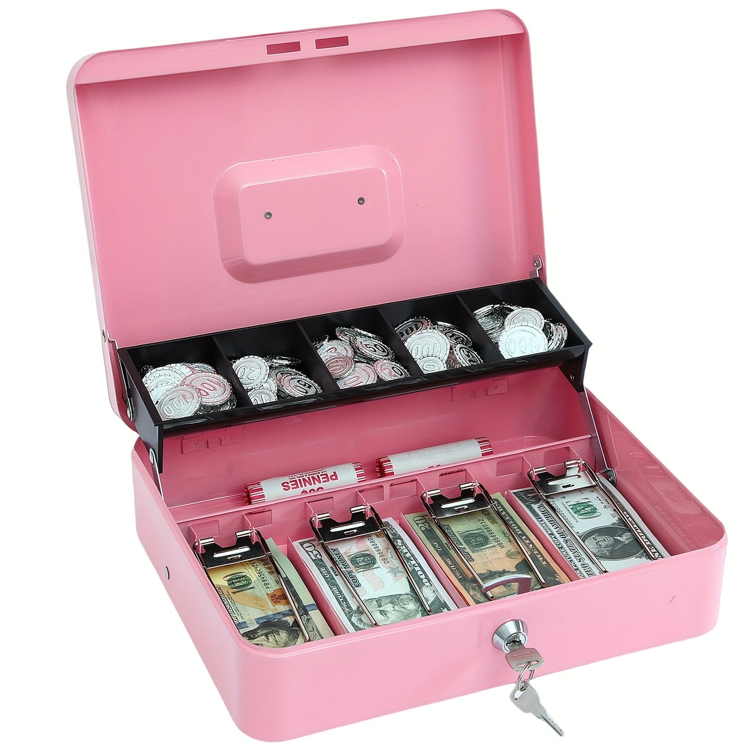 Iron Money Box with Lock for Cash Storage and Organization