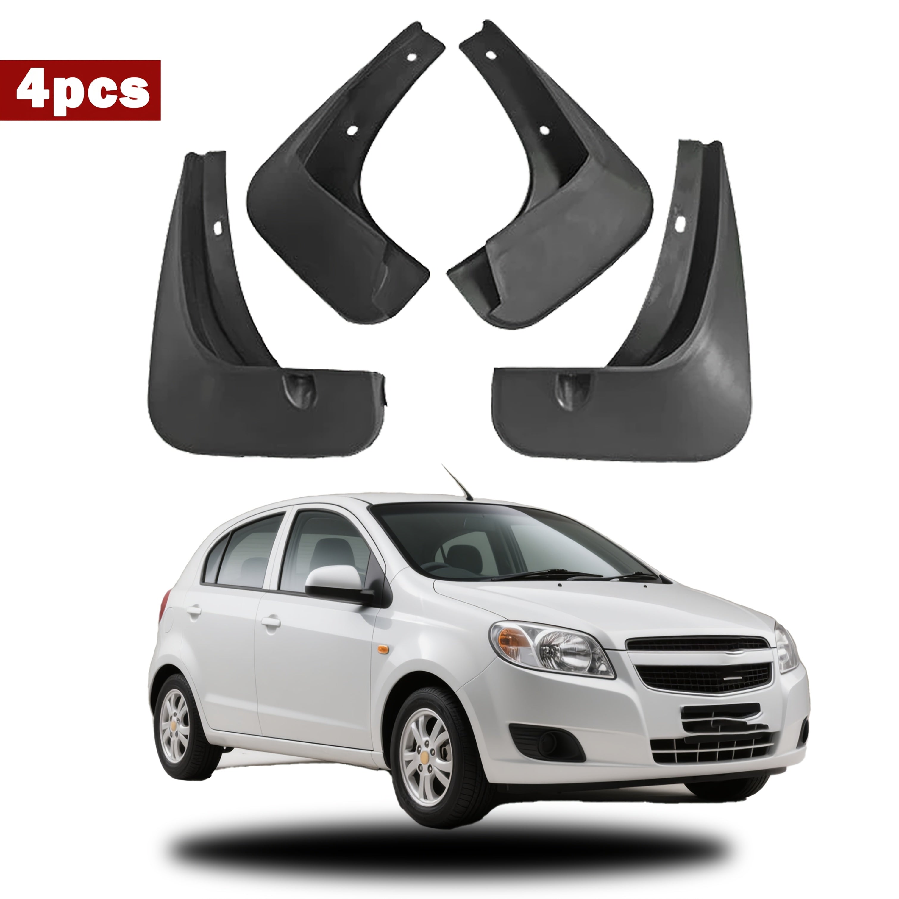 Car Mud Flaps Set Durable Scratch-Proof Fender Mudguards for Front and Rear Wheels