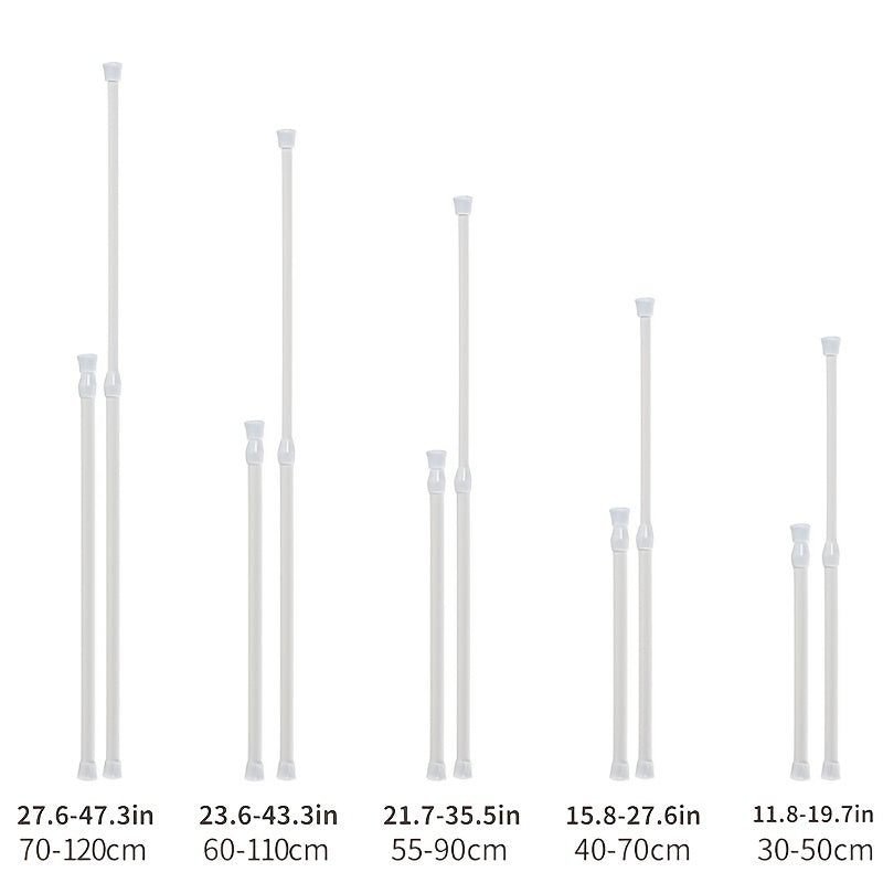 Oq plastikdan tayyorlangan ko'p maqsadli teshiksiz parda tayoqchasi. Dush va deraza bezash uchun ideal. Minimalistik va mustahkam tortish tayoqchasi.