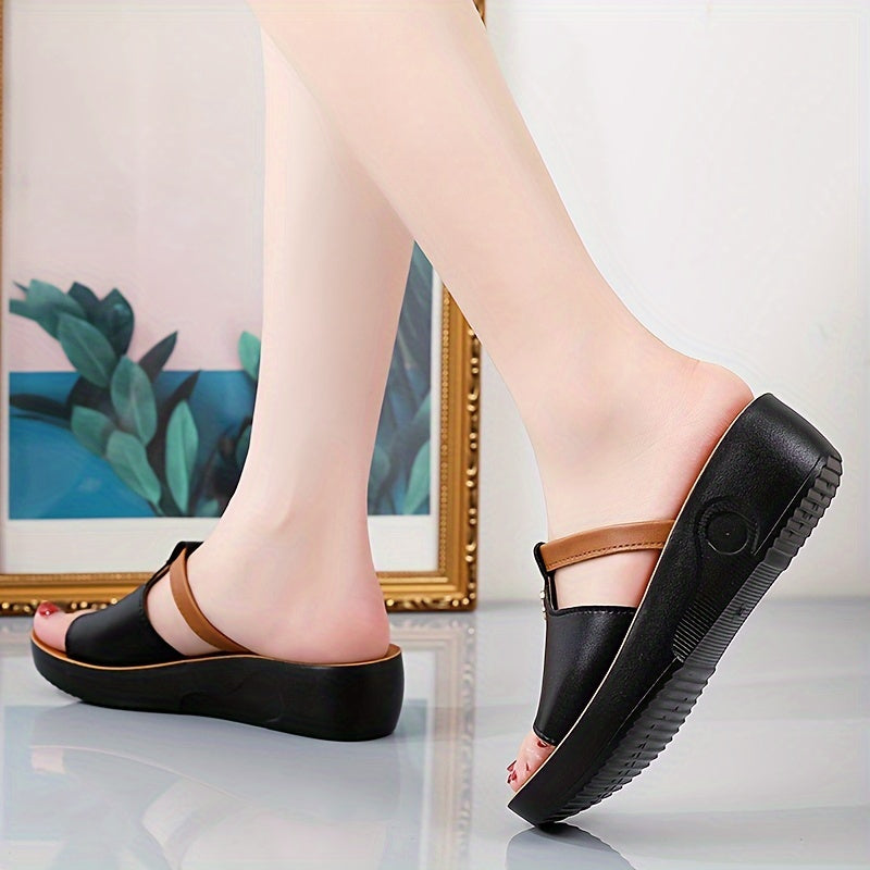 Women's Wedge Sandals Open Toe Platform Slip-On Summer Comfort