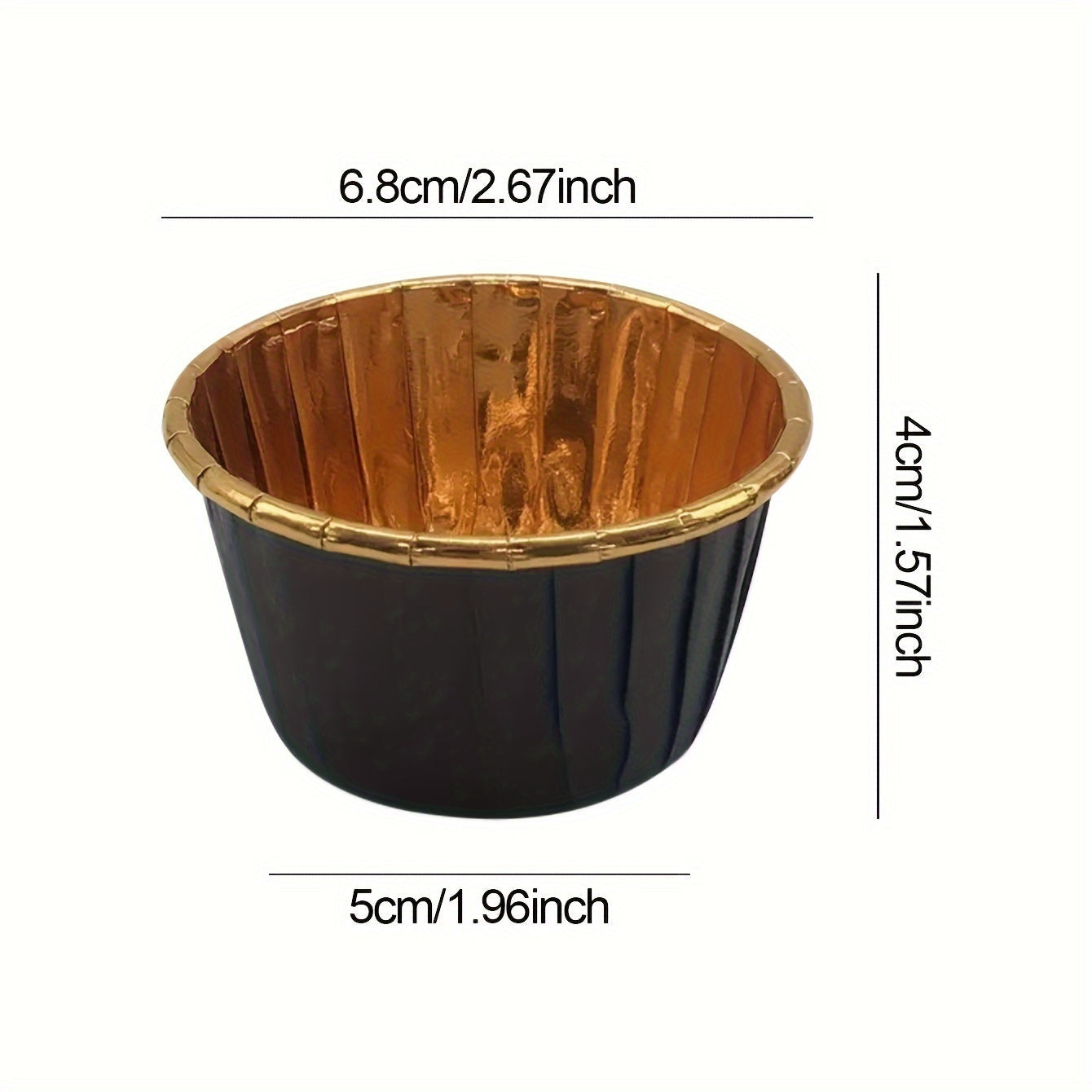 Gold Rimmed Cupcake Liners Set of 50 High-Temperature Resistant Baking Cups for Muffins