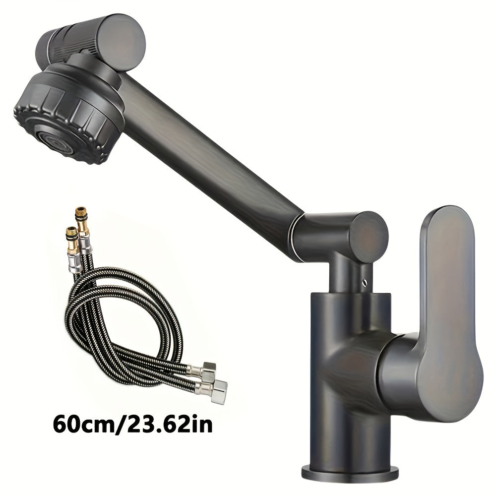 Modern Robotic Arm Kitchen Faucet with 360° Adjustable Spout Single Hole Deck Mount Water Diverter Eco-Friendly Finish