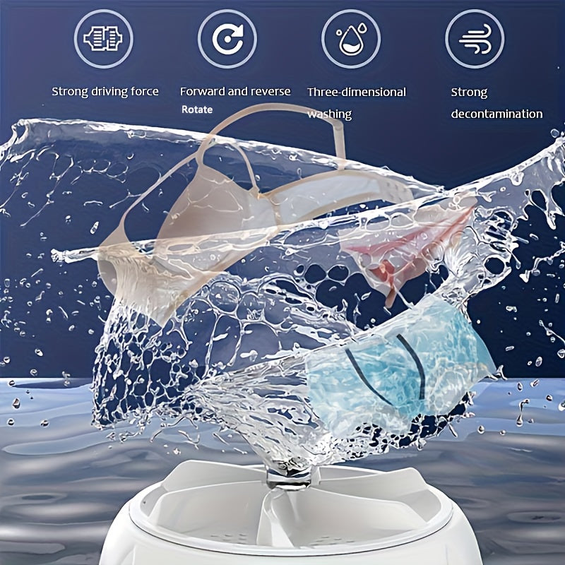 Mini portativ plastik paypoqlar va ichki kiyimlar uchun yuvish mashinasi, batareya kiritilmagan.