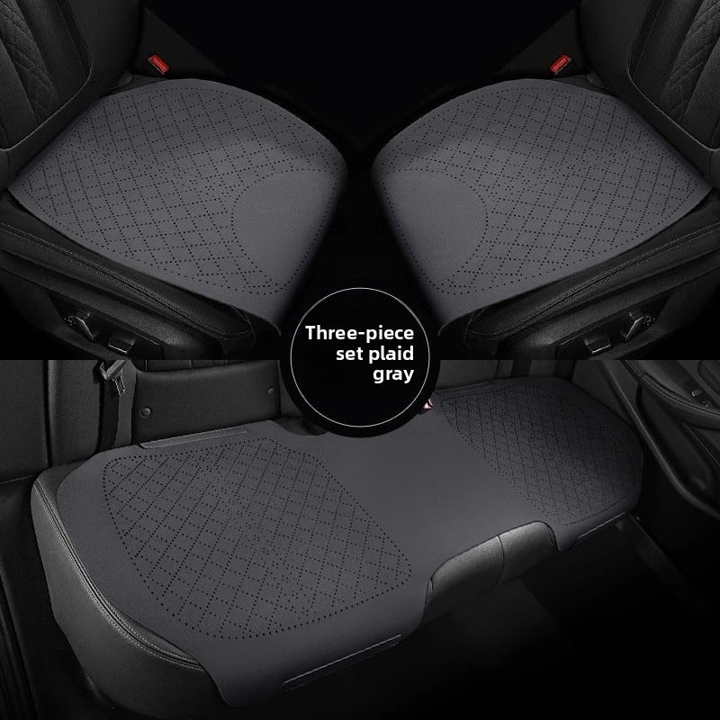 Juego de cojines para asiento de coche rojo, transpirable, para todas las estaciones, 3 piezas