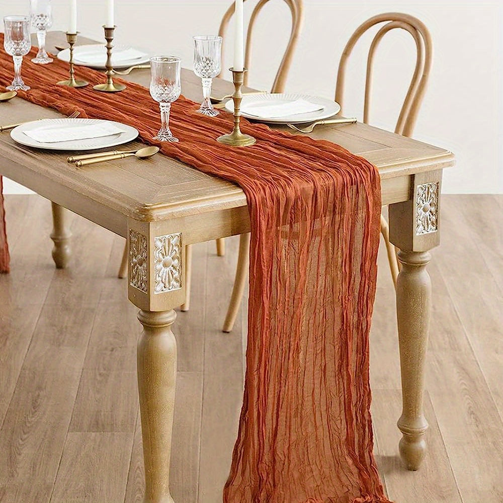 Camino de mesa de gasa de gasa para bodas, fiestas y decoración del hogar