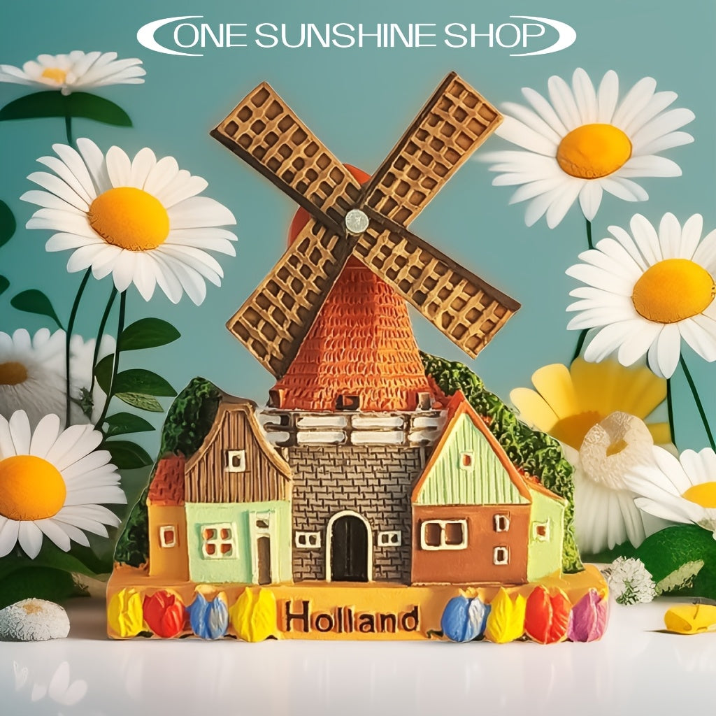 Ijodiy rezin shamol g'ildirakli magnitli muzlatgich bezaklari uchun uy tashqarida sayohat