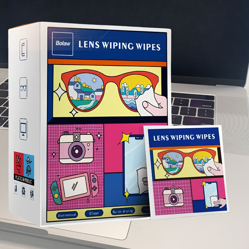 Disposable Glasses Cleaning Wipes Pack of 100 for Screens Lenses and Devices