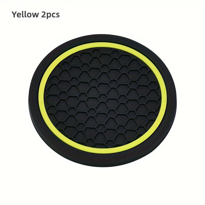 2PCS Car Coasters Honeycomb Pattern Non-slip Dustproof Drink Holder Protector