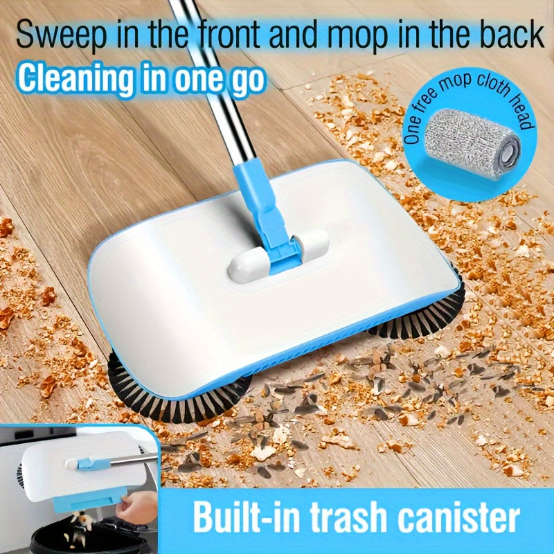 2-in-1 Automatic Household Sweeper Mop with Dustpan and Windproof Broom