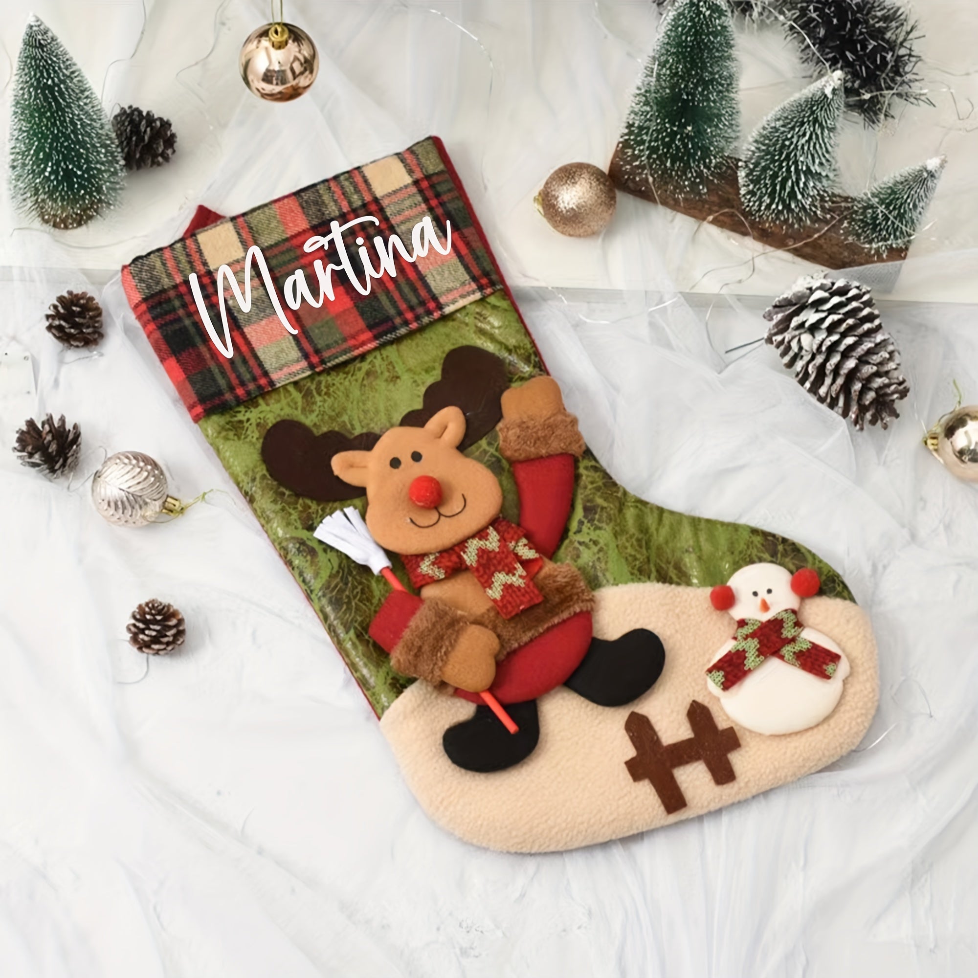Personalized Christmas Stocking Monogrammed 3D Decor for Holiday Gifts