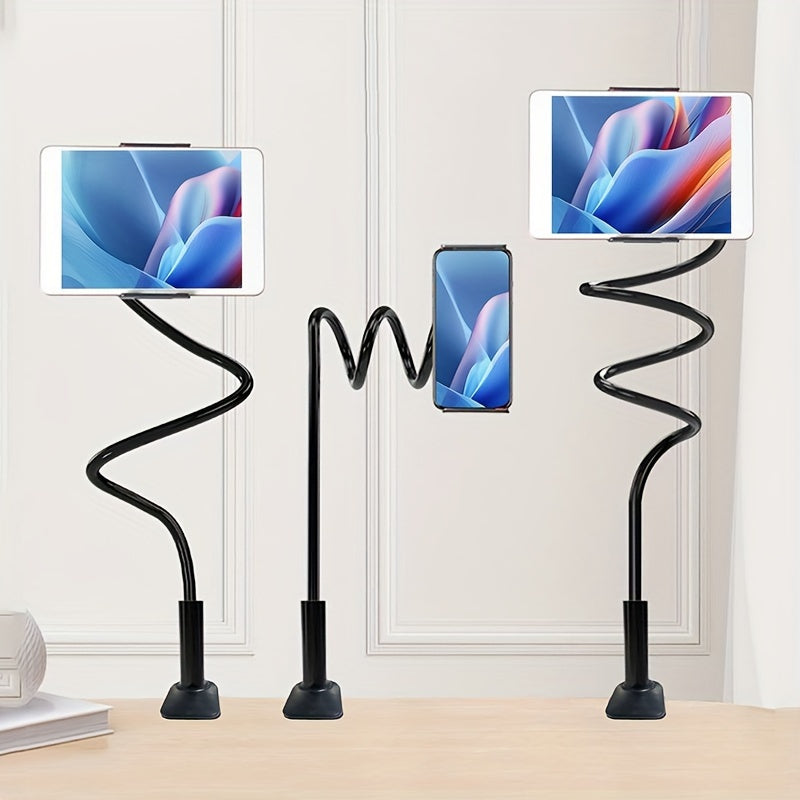 360° Rotating Tablet Phone Holder with Spiral Base, 100cm Bedside Stand
