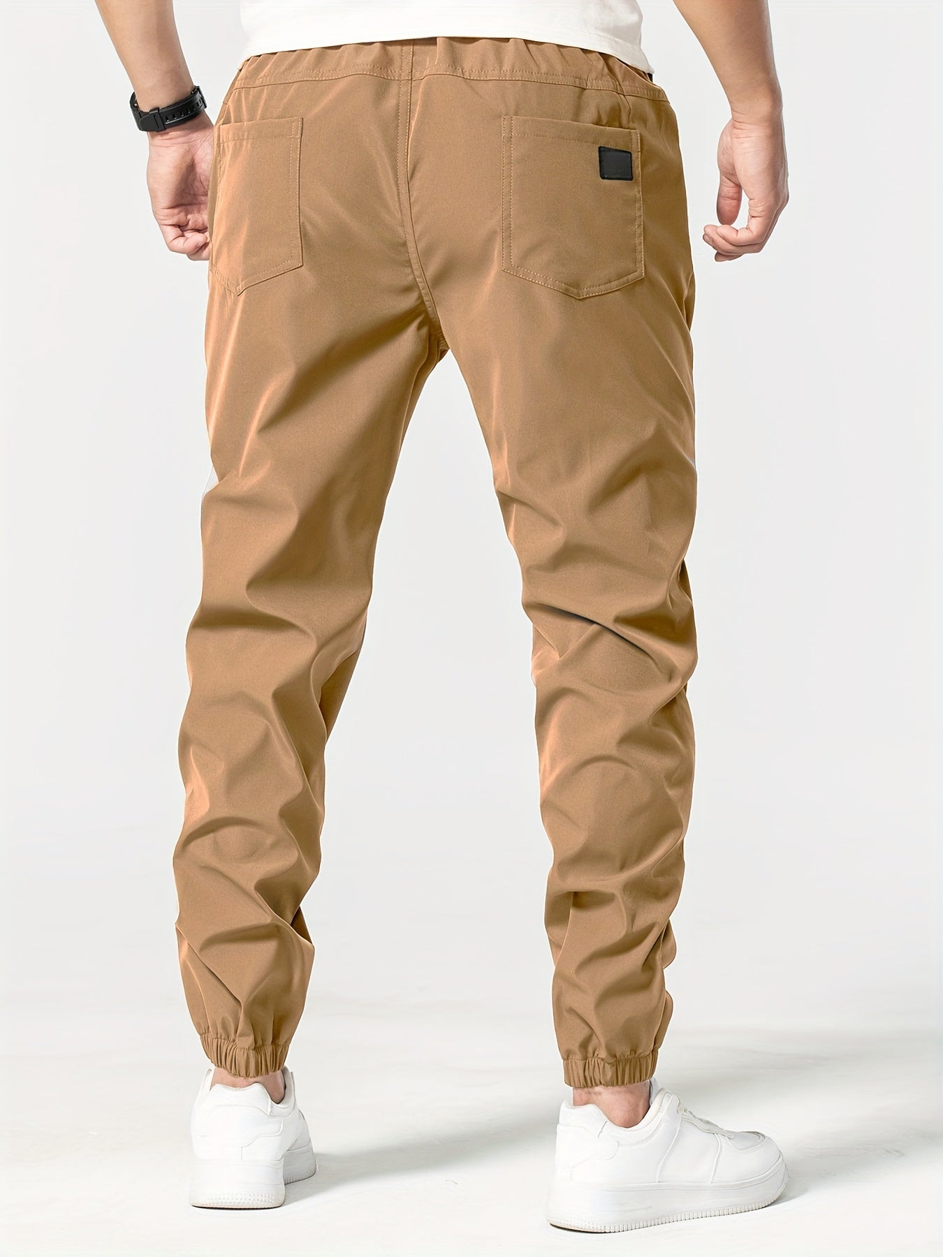 Men's Casual Loose Pants 3-Pack Polyester Solid Color Spring Collection