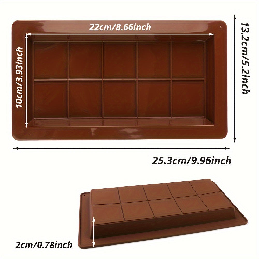 Silicone Chocolate Mold 10 Cavities Non-Stick Reusable Candy Maker for Kitchen