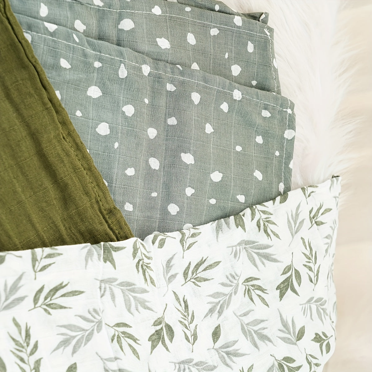 Juego de 3 mantas de muselina para bebé, acolchados ligeros y transpirables para verano en varios colores