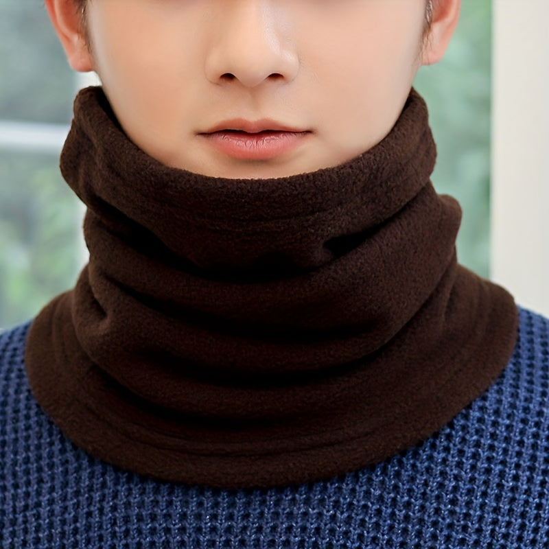 Plain Color Fleece Neck Warmer Double Layer Warm Cozy Winter Accessory